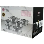 سرویس قابلمه 12پارچه استیل کف لیزری MGS (ام جی اس)کد 3112